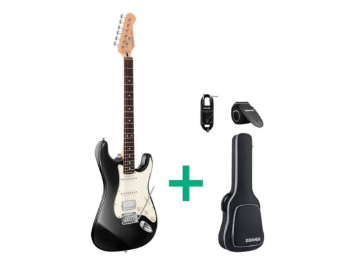 Donner-DST-400-el-guitar-transparent-black